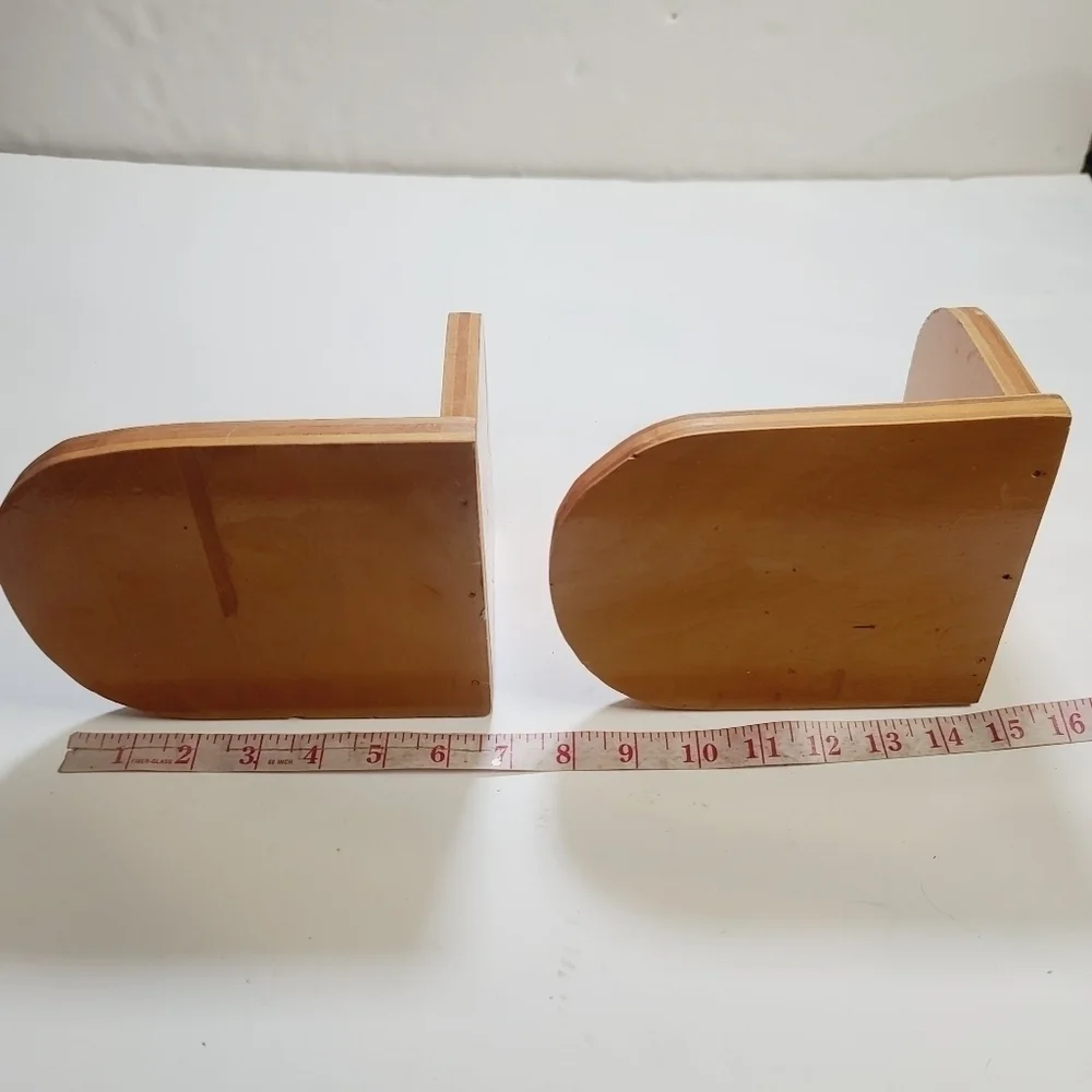 Vintage Hand Painted Eagle Americana Wood Bookends